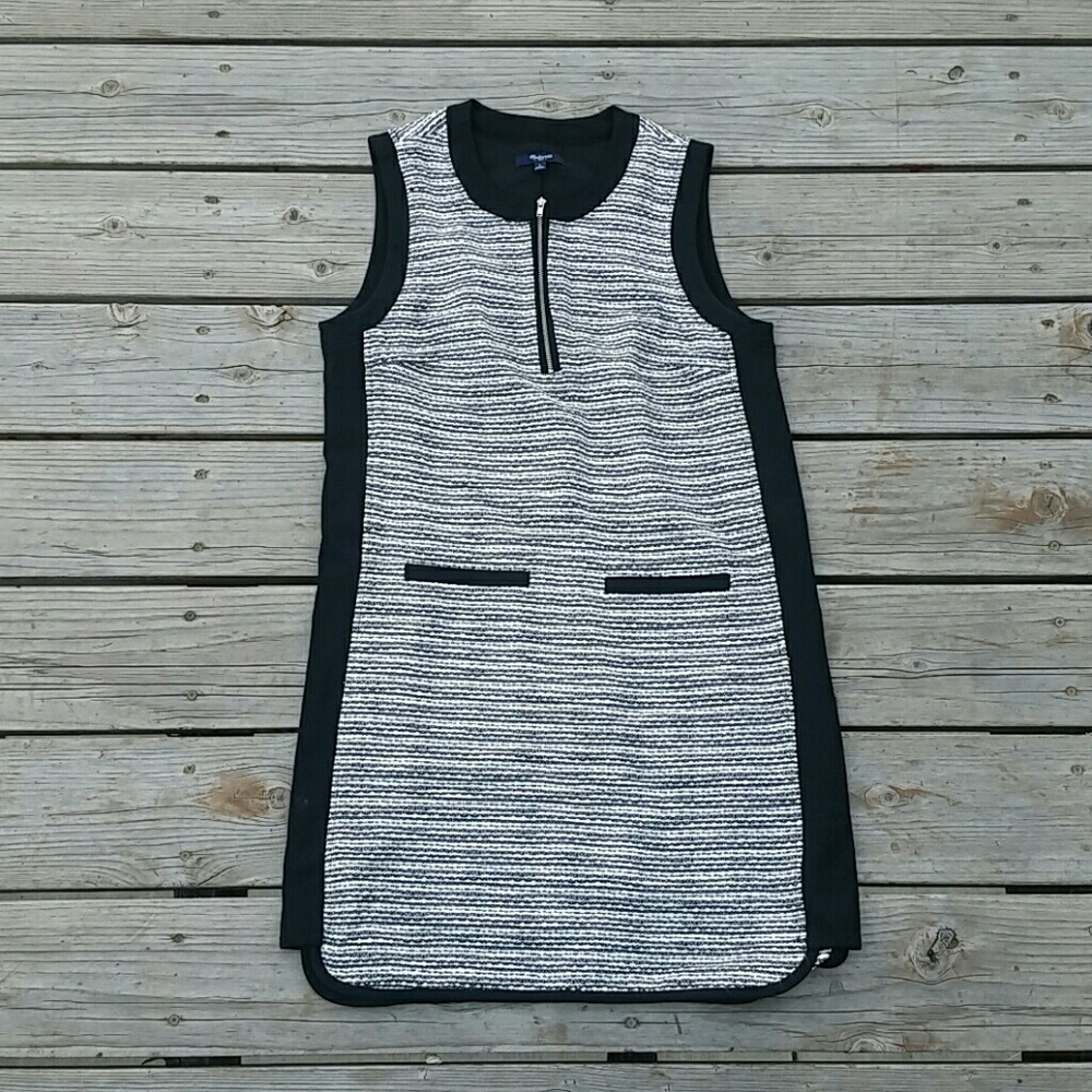 Madewell Dress Sz 4 Black Ivory Stripe